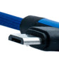 SYSTEM-S USB 2.0 Kabel 25 cm Micro B Stecker zu 2.0 A Stecker Winkel geflochten Blau