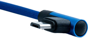 SYSTEM-S Cable USB 2.0 25 cm Micro B macho a 2.0 A macho ángulo trenzado azul