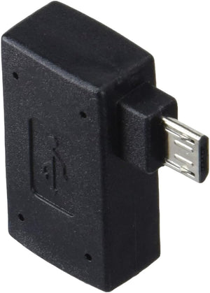 System-S 90° angle plug (right angle) USB to micro USB OTG host cable flash drive connection with extra micro USB connection for smartphone tablet PC