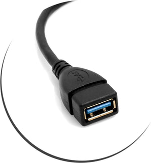 System-S USB Type A 3.0 (Female) to USB Type A 3.0 (Male) 90 Degree Angled Up Angle Adapter Cable 23cm Black