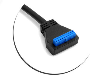 System-S USB Kabel Typ A 3.0 auf 20pin Motherboard Header Kabel Aufwärtskabel für Panel Mount 30cm