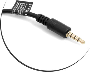 SYSTEM-S USB type A (female) to 3.5mm jack plug AUX audio cable in black