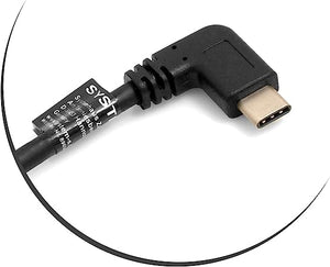 SYSTEM-S USB 3.1 Type C Stecker 90° gewinkelt zu USB A 3.0 90° Grad Rechter Winkel Stecker Adapter Kabel Datenkabel Ladekabel 30 cm