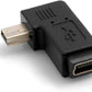 SYSTEM-S Mini USB (Female) auf Mini USB (Male) 90° Links gewinkelt Winkelstecker USB Adapter