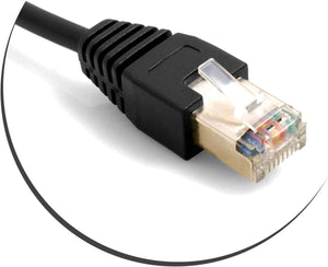 SYSTEM-S Ethernet network cable RJ45 male to RJ45 female panel mount 8P8C FTP STP UTP Cat 5e 29cm