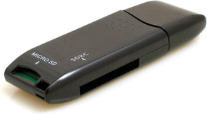 SYSTEM-S 2 in 1 USB Typ A 3.0 zu Micro SD SDXC SDHC Kartenleser Adapter in Schwarz