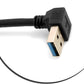 System-S USB Typ A 3.0 (Female) zu USB Typ A 3.0 (Male) 90 Grad gewinkelt Aufwärtswinkel Adapter Kabel 23cm Schwarz