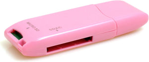 SYSTEM-S 2 in 1 USB Type A 3.0 to Micro SD SDXC SDHC card reader adapter in pink