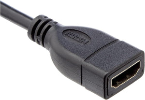 Adaptador de cable mini HDMI macho a HDMI estándar en ángulo de 90° de System-S