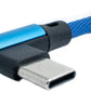 Câble SYSTEM-S USB 3.1 3 m Adaptateur coudé Type C mâle vers 2,0 A mâle tressé bleu