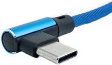 Lade das Bild in den Galerie-Viewer, USB 3.1 Kabel 3 m Typ C Stecker zu 2.0 A Stecker Winkel Adapter geflochten Blau
