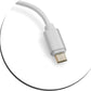SYSTEM-S Micro USB Kabel (male) zu USB A 2.0. (male) Adapter Datenkabel Ladekabel 25cm Nylon-Geflochten in Weiß-Silber