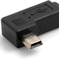 SYSTEM-S Mini USB (Female) auf Mini USB (Male) 90° Links gewinkelt Winkelstecker USB Adapter