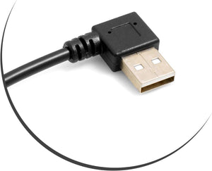 SYSTEM-S USB 2.0 Type A coudé droit vers USB 2.0 Type A coudé gauche câble de charge câble de données rallonge 15 cm