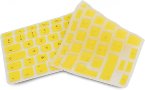 System-S Protection de clavier en silicone pour clavier AZERTY français pour MacBook Pro 13 pouces 15 pouces 17 pouces iMac MacBook Air 13 pouces en jaune