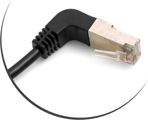 SYSTEM-S Ethernet Netzwerkabel RJ45 auf RJ45 Abwärtswinkel 8P8C FTP STP UTP Cat 5e 50cm
