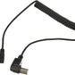 SYSTEM-S USB A Stecker 90° Grad Links Gewinkelt zu USB Typ B Stecker 90° Rechts Gewinkelt Adapter Spiralkabel Kabel 35-80 cm