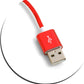 SYSTEM-S Micro USB Kabel (male) zu USB A 2.0. (male) Adapter Datenkabel Ladekabel 25cm Nylon-Geflochten in Rot