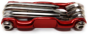 System-S foldable multi-tool tool kit, red, 7in1