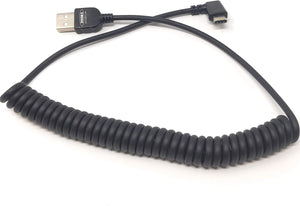 System-S USB C 3.1 a USB A cable espiral en ángulo 50 - 100 cm