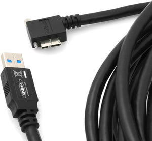 System-S 5m USB cable 3.0 A to angle left 3.0 with locking screw