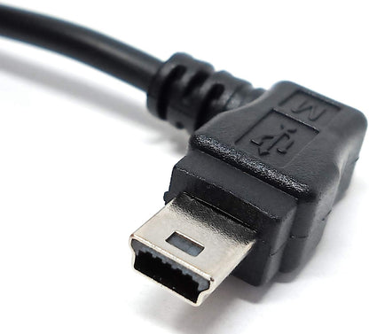 System-S 140 cm USB 2.0 Kabel für USB-A auf USB Mini-B 5-Pin Winkelstecker 90 Grad Links