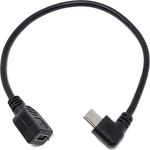 System-S Mini USB Winkelstecker auf Mini USB Buchse Daten- und Ladekabel 25 cm