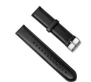 Armband flexibel aus Leder 20mm für Samsung Galaxy Watch 4 Smartwatch Schwarz | System-S