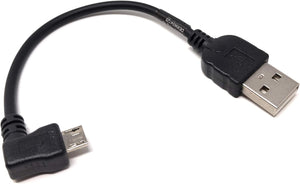 System-S Cable micro USB en ángulo de 90° Cable de datos Cable de carga Conector en ángulo de 90 grados 10 cm