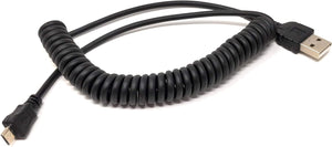 System-S Micro USB Kabel Datenkabel Ladekabel Spiralkabel 30 - 135 cm