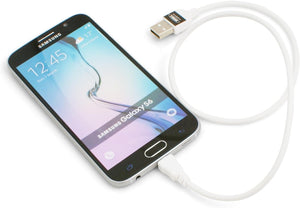 Adaptateur de câble System-S Micro USB 2.0, câble de données et câble de chargement en blanc 50 cm