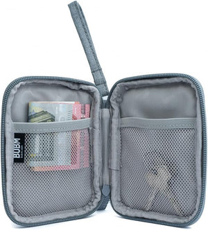 Bolsa protectora SYSTEM-S funda acolchada a prueba de salpicaduras en color gris para auriculares power bank