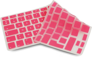 System-S Silicone Keyboard Protector Keyboard Cover AZERTY French Keyboard Cover Protector for MacBook Pro 13 inch 15 inch 17 inch iMac MacBook Air 13 inch in Pink