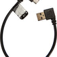 SYSTEM-S USB 3.1 Type C coudé à 90° vers USB 2.0 Type A fiche coudée à 90° câble de données câble de charge câble adaptateur 27 cm