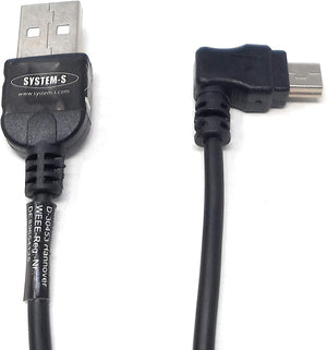 SYSTEM-S Mini USB Kabel 90 grad gewinkelt Winkelstecker rechts 50 cm