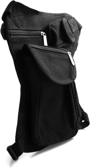 SYSTEM-S Multi Beintasche Tasche Hüfttasche Gürteltasche Beinbeutel Hip Bag in Schwarz