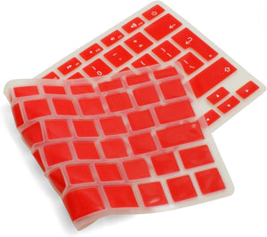 SYSTEM-S Silicone Keyboard Protector Keyboard Cover QWERTY English Keyboard Cover Protector for MacBook Pro 13" 15" 17" / iMac / MacBook Air 13" in Red