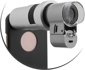 System-S Fotografie Clip-on 200x Mikroskop Linse Objektiv mit LED- und UV-Licht für iPhone 6 6s und Smartphone Tablet PC