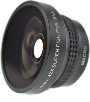 Fisheye and macro 37 mm lens with clip and protective case for smartphone
