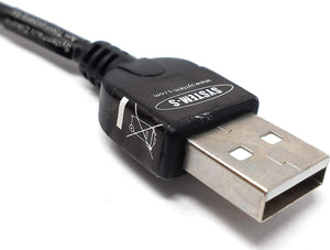 System-S 140 cm USB 2.0 Kabel für USB-A auf USB Mini-B 5-Pin Winkelstecker 90 Grad Links