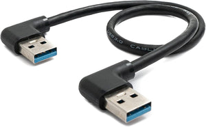 SYSTEM-S USB 3.0 cable 30 cm Type A male to male left angle in black