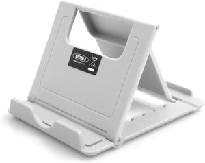 System-S Universal Klappständer Standfuss Tablet Tisch Halterung 6 Stufen Neigung einstellbar 60-75° für Tablet PC Smartphone und andere Geräte (bis 1,4 cm) grau