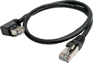 Cable LAN SYSTEM-S de 0,5 m, conector RJ45, cable Ethernet, cable de red en ángulo en negro