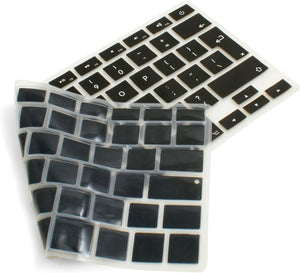 SYSTEM-S Protezione per tastiera in silicone Copertura per tastiera QWERTY Protezione per tastiera inglese per MacBook Pro 13" 15" 17" / iMac / MacBook Air 13" in nero