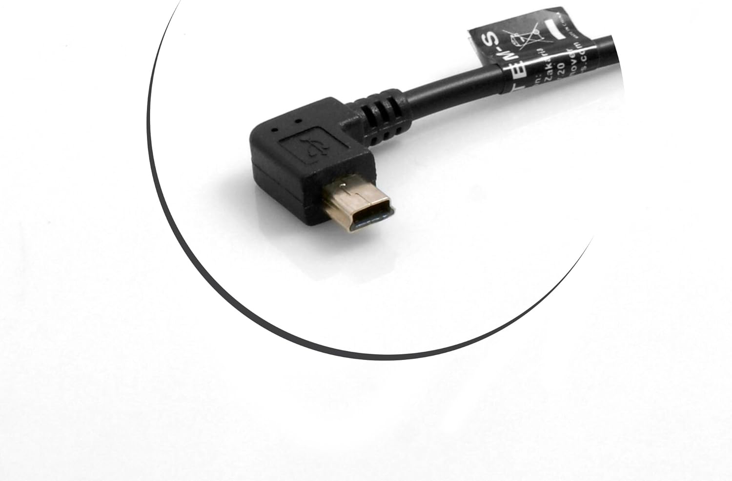 SYSTEM-S Mini USB Winkelkabel 26 Cm – 90° Links Auf USB-A Rechts, Für Daten & Laden