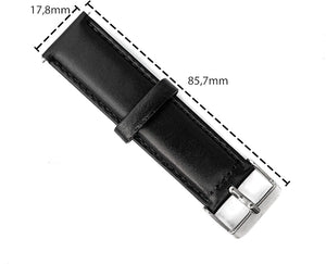 Armband flexibel aus Leder 20mm für Samsung Galaxy Watch 4 Smartwatch Schwarz | System-S