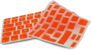 System-S Protection de clavier en silicone pour clavier AZERTY français pour MacBook Pro 13 pouces 15 pouces 17 pouces iMac MacBook Air 13 pouces en orange