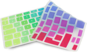 System-S Protector de Teclado de Silicona Funda de Teclado QWERTZ Protector de Teclado Alemán para MacBook Pro 13", 15", 17", iMac MacBook Air de 13", en Colores Arcoíris