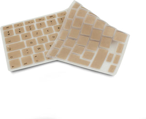 System-S Silicone Keyboard Protector Keyboard Cover AZERTY French Keyboard Cover Protector for MacBook Pro 13 inch 15 inch 17 inch iMac MacBook Air 13 inch in Gold Color