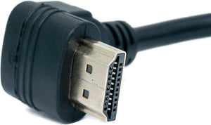 System-S HDMI male upward angled to HDMI standard female 15cm cable